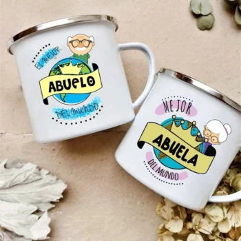 Custom Enamel Mugs for Grandfather & Grandmother